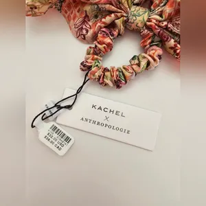 NWT Kachel x Anthropologie Scarf Scrunchie - Tea Party Print Cupcake Floral thumbnail 6