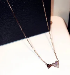 14K Rose Gold Plated Love Heart Pendant Necklace for Women thumbnail 2