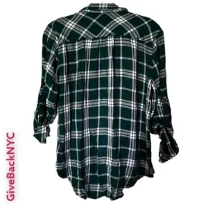 Lord & Taylor Plaid Button Down Shirt Forest Green Size S thumbnail 2