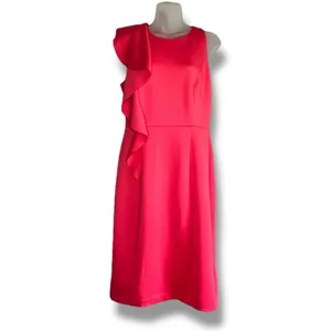 Vince Camuto one sleeve large ruffle red dress NWT size 10 thumbnail 7