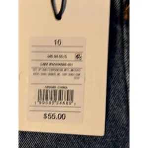 KDB by Kahlana Womens High Rise Paperbag Waist Wide Leg Jeans Dark Wash Size 10 thumbnail 7