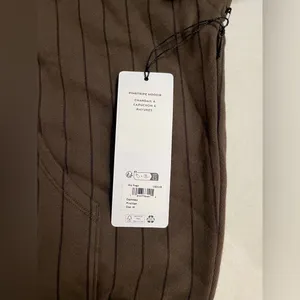 ALO Yoga NWT Pinstripe Hoodie Sweatshirt in Expresso Size M thumbnail 7
