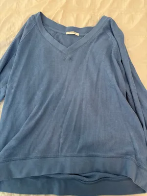 Blue Ribbed Z Supply Blue sweater  thumbnail 1