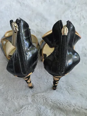 Aldo Bruè Made in Italy Black Leather Polka Dot Platform Stiletto Sandals EU 36 thumbnail 4