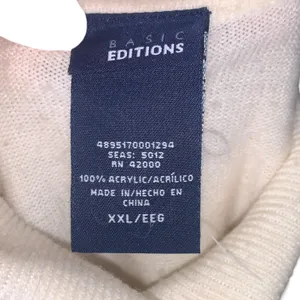 Basic Editions Cream Turtleneck Sweater Super Soft Winter thumbnail 7