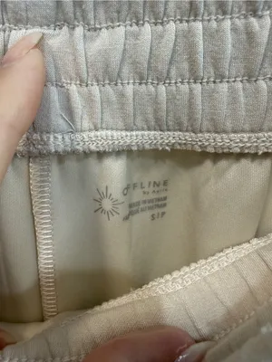 Aerie Wide Leg Cream Women's Pants - Casual Everyday Style thumbnail 5