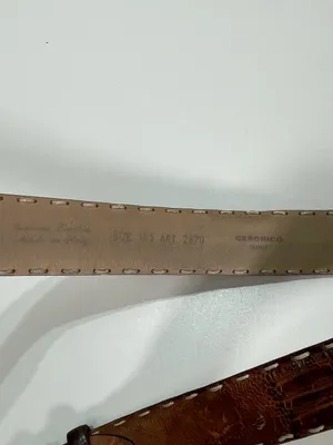 Brown Textured Leather Belt Firenze Made In Italy Brown 40'' Stitched Western thumbnail 4