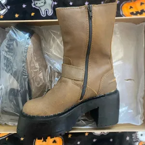 Urban Outfitters Moto Chunky Buckle Boots thumbnail 2