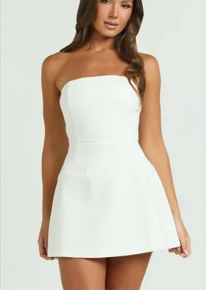 Showpo New Strapless White Playsuit XS thumbnail 1