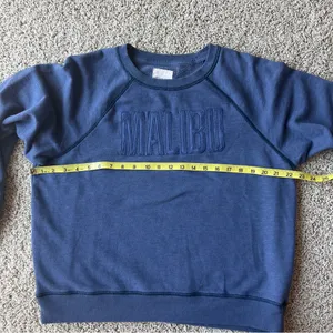 Vintage American Eagle Malibu Sweatshirt Sz Large Denim Blue Fleece R9 thumbnail 8