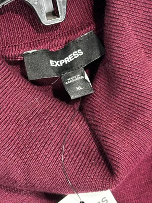 Express Women's Burgundy Long Sleeve Turtleneck Sweater Dress Size XL thumbnail 4