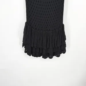 Beach Riot Black Pointelle Knit Ruffle Tiered Mermaid Maxi Skirt Medium‎ Beachy thumbnail 3