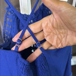 LULUS Blue Mini Dress w/ Crochet Trim Size XS thumbnail 8