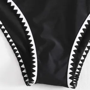 SheIn Whip Stitch Lace Up Bandeau Bikini thumbnail 8