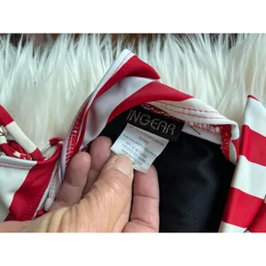 Ingear Medium Red and White Stripe Bandeau Bikini Set thumbnail 8