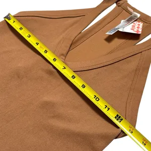 NWT FP Movement by Free People All Clear V-Neck Ribbed Tank‎ Brown/Tan XL thumbnail 11