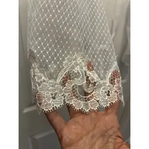 VICTORIA'S SECRET Sheer Boho Floral Embroidery‎ Short Robe White Size M/L thumbnail 5