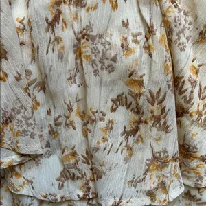 Angel Biba Floral Ruffle Jumpsuit in Cream and Brown thumbnail 4