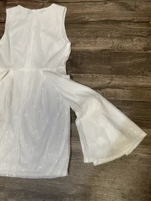 NAANAA White Sequin High Low Bridal Party Dress US 8 thumbnail 11