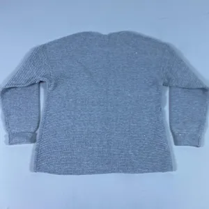 Tommy Bahama Sweater Pullover Womens XS Gray V-Neck Tight-Knit Sequin Ribbed thumbnail 8
