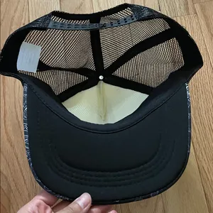 Black and White Trucker Hat with Rhinestone Design thumbnail 4