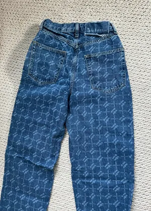 Urban Outfitters Iets Frans Pattern Wide Leg Blue Jeans thumbnail 4