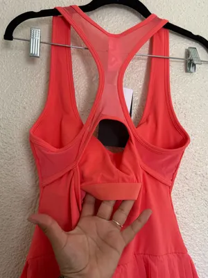 Fabletics Hot Shot Pleated Dress Classic Coral Pink Mini Dress W/ shorts size S thumbnail 7