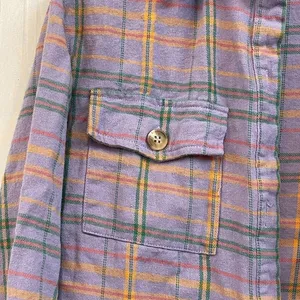The Nines Boutique XS Purple Plaid checkered Button Down flannel thumbnail 8