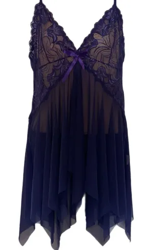Elegant Purple Lace Chemise Size XL thumbnail 1