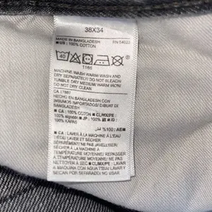 Old Navy Mens Straight Jeans Loose Ample 100% Cotton 5 Pocket Bkack Gray Size 38 thumbnail 7
