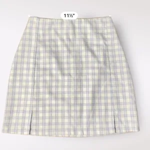 Brandy Melville John Galt Cara Plaid Baby Blue White Mini Skirt‎ Size OS XS/S thumbnail 4