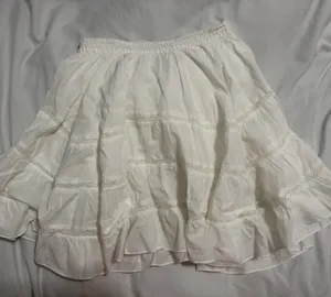ASOS White Ruffled Skater Skirt thumbnail 1