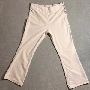 Free People‎ Cream Corduroy Flare Pants High Rise Side Zip Women's Size L thumbnail 1