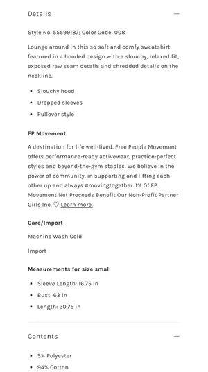 Free People Free Spirit Hoodie thumbnail 4