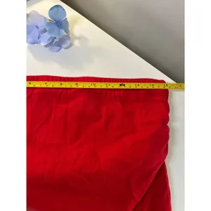 Y2K HATOPANTS‎ Red Ruched Tube Top Strapless Cotton Spandex XL Womens thumbnail 2