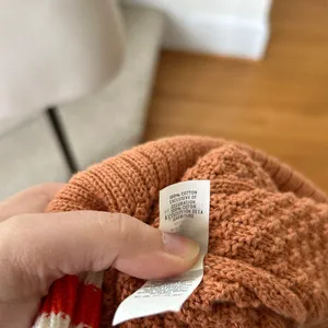 Aerie Burnt Orange Brown Waffle Oversize Varsity Stripe Cardigan thumbnail 5