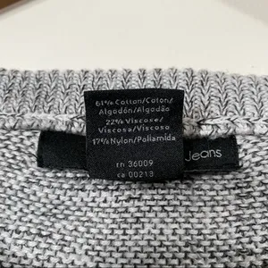 Calvin Klein Jeans Gray Marl Knit Ribbed Sweater Long Sleeves Size Medium thumbnail 7