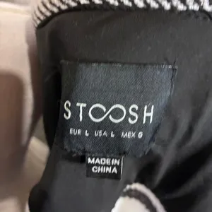 Stoosh Womens White Black Plaid Longline Shacket Shirt Jacket‎ Size Large thumbnail 4