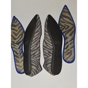 Rothy's Womens The Point Gray Zebra Stripe Ballet Flats‎ Shoes 9.5 thumbnail 7