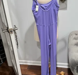Offline By Aerie Real Me Xtra Flare Violet Jumpsuit thumbnail 6