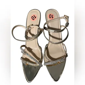 Wild Diva Women's Rhinestone Embellished Straps Formal Stiletto High Heels thumbnail 4