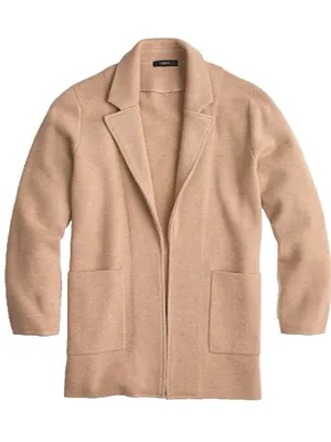 NWT J.Crew Sophie in Heather Khaki Open-Front Sweater Blazer Cardigan M $148 thumbnail 2