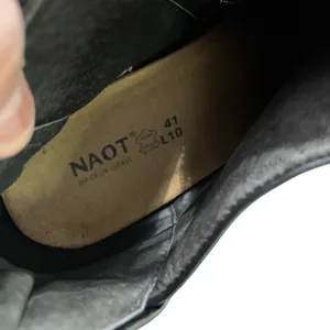 Naot Leather Ankle Booties Black Heeled Boots Side Zip size 41 US 10-10.5 thumbnail 11
