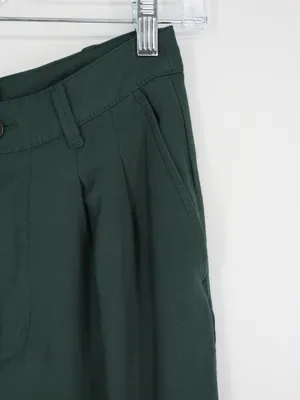 Madewell Drapey Pleated Wide-Leg Pants Women’s 2 Dark Green High Rise Preppy thumbnail 5