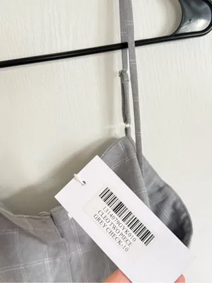 Reformation NEW Cleo Grey Check Crop Top thumbnail 5