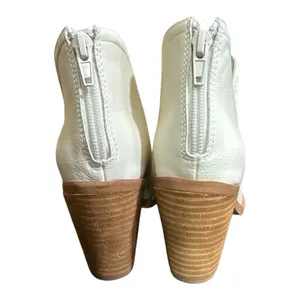 Anthropologie Joie Kayden Off White/Cream Leather Heeled Ankle Boots thumbnail 5