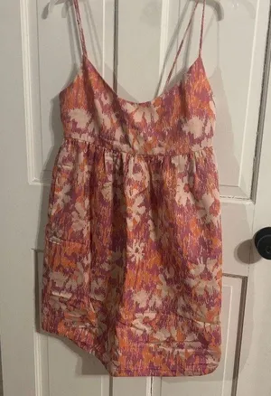 Anthropologie Pink Floral Mini Dress thumbnail 1