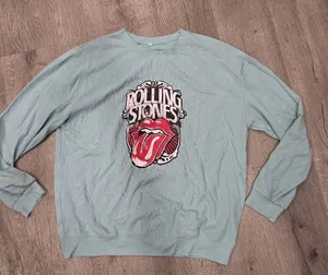 Rolling Stones Graphic Crewneck Sweatshirt Blue 2XL Vintage-Inspired Long Sleeve thumbnail 1