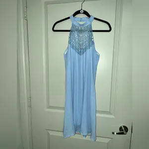🔴 Sweetnight Chic Light Blue open back Dress thumbnail 2