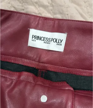 NWOT Princess Polly Red Pleather Skirt thumbnail 4